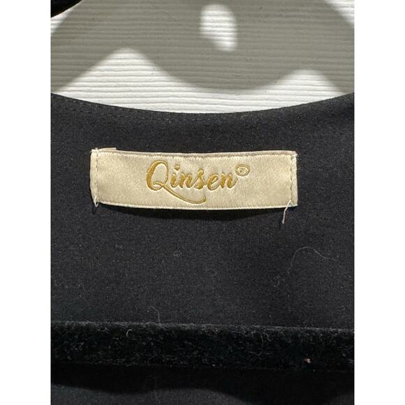 QINSEN Strappy Square Neck Tank Top Size 8 Tummy Control Bodycon Stretch Shorts - Picture 2 of 5